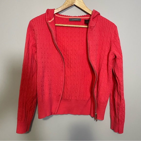 Liz Claiborne Zip Up Cable knit sweater - Medium‎ - Picture 3 of 8